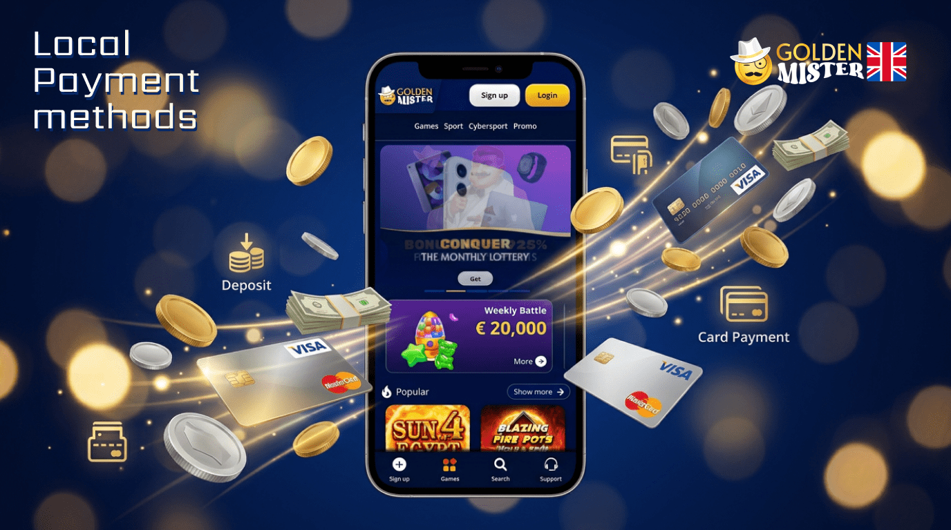 Golden Mister offers convenient payment methods for the UK