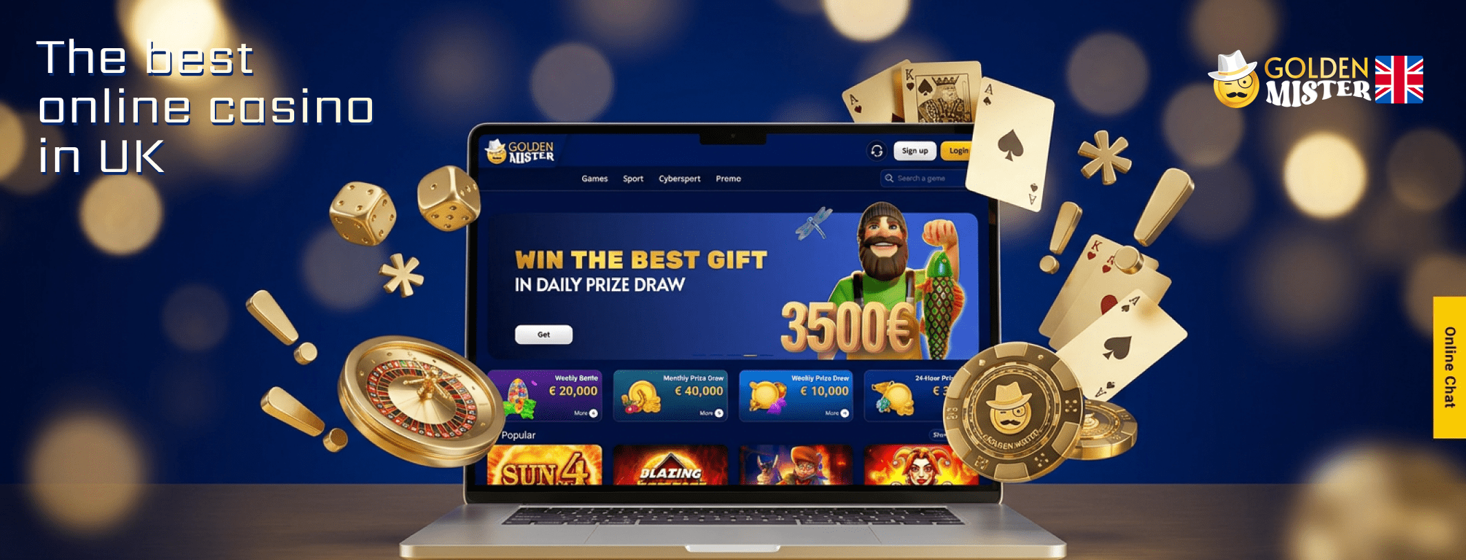 Use Golden Mister, the best casino in the UK